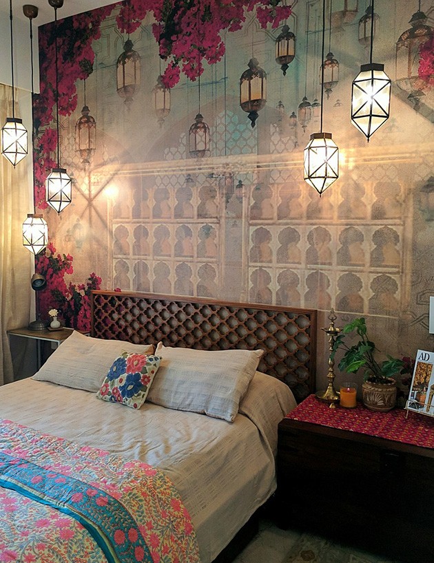 Un dormitor modern de epoca, cu tenta marocana