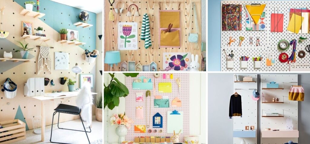 panou perforat de depozitare la scoala