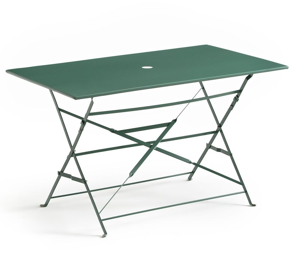 Mesa plegable rectangular de metal