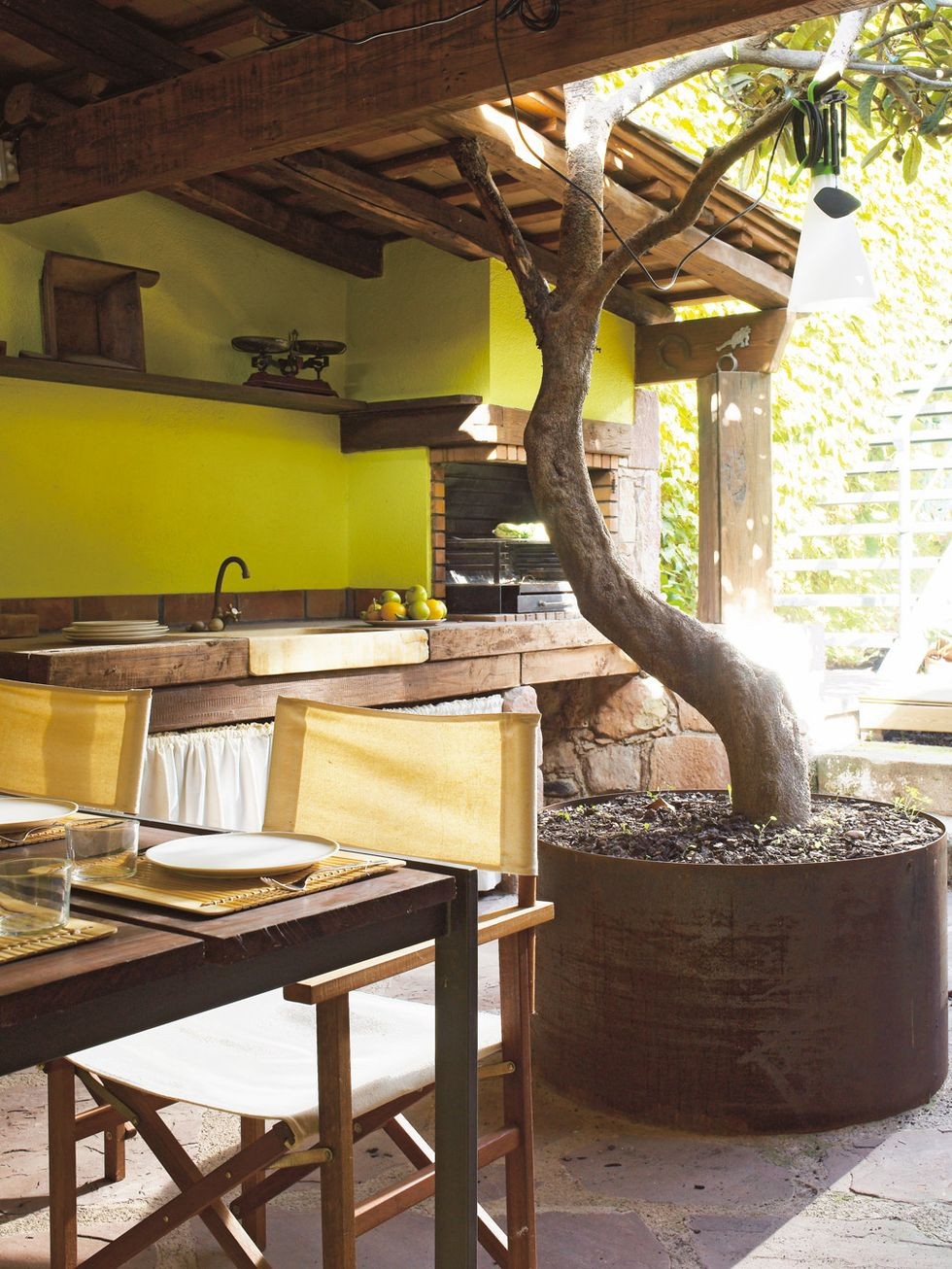 cocina de exterior rural