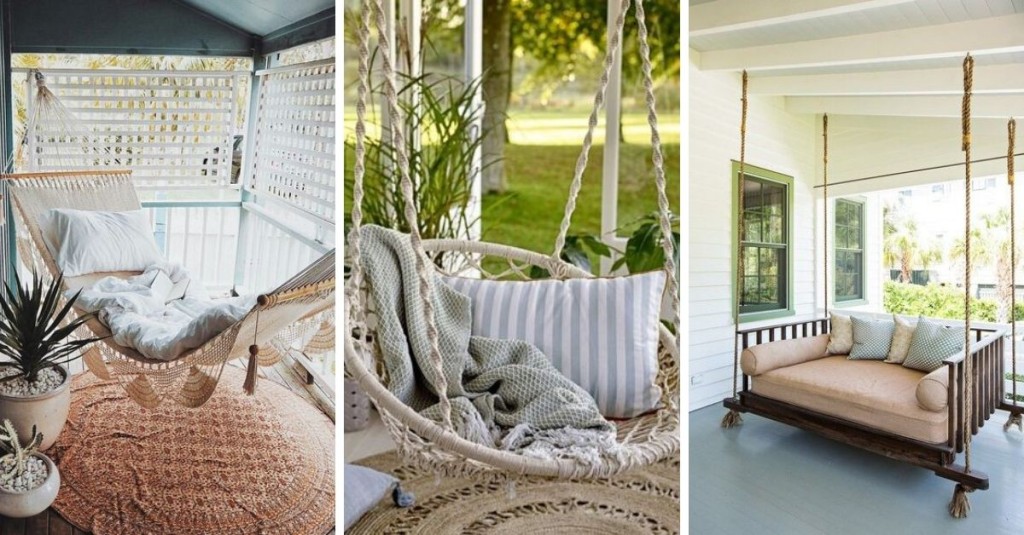 pat suspendat pe terasa