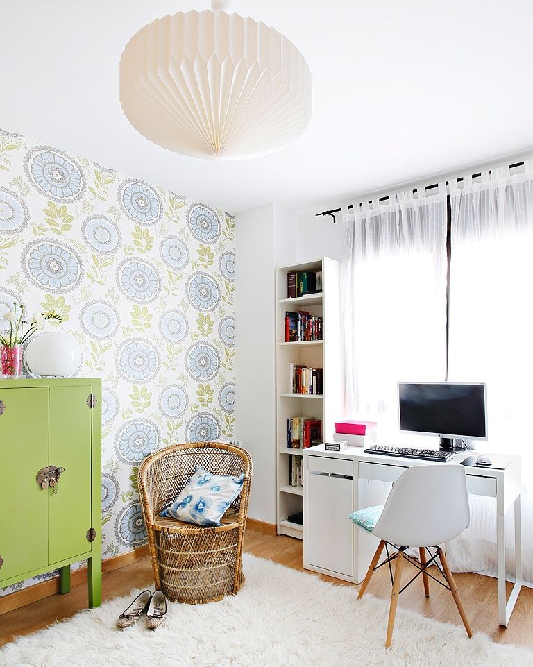 dormitor tineret cu tapet