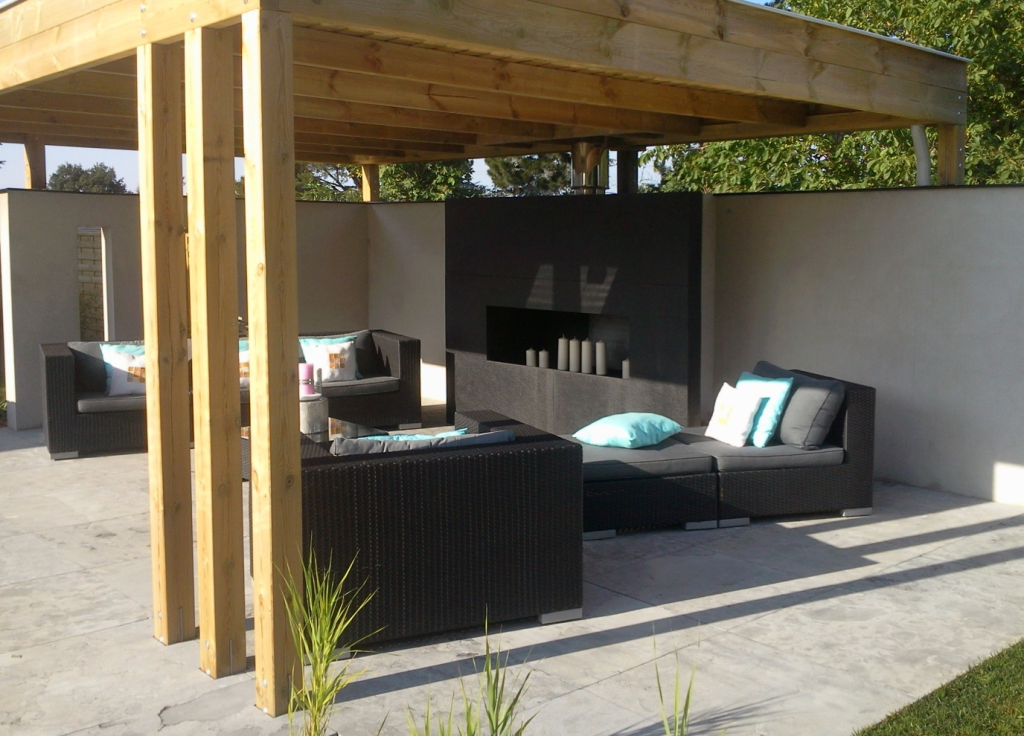 pergola din lemn cu zona de relaxare - Bois Expo
