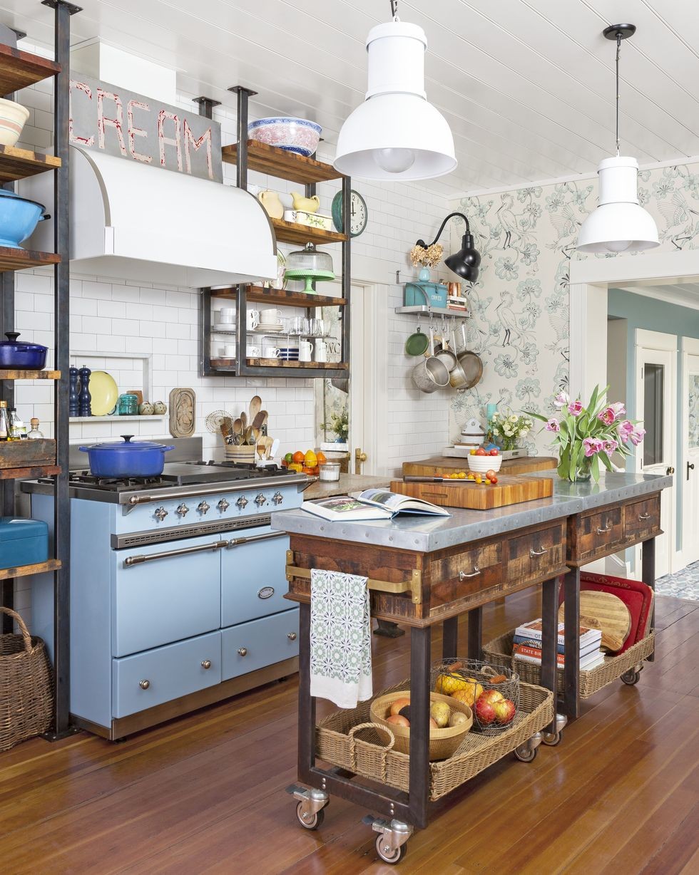 tapet de bucatarie floral albastru si alb