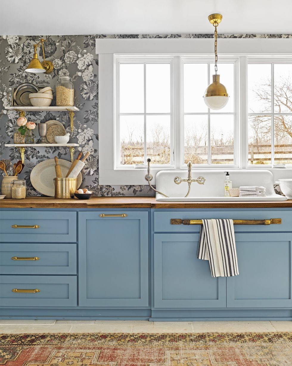 tapet de bucatarie floral alb-negru