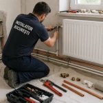 Instalație termică modernizată într-un apartament din București, cu calorifere noi și conducte înlocuite pentru eficiență sporită