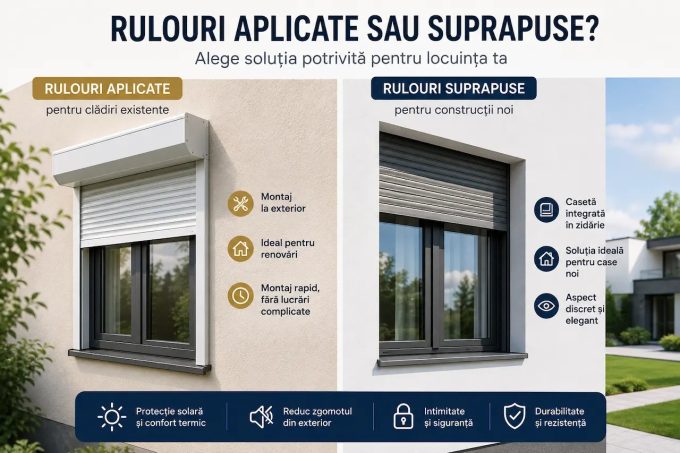 Comparație între rulouri aplicate pentru clădiri existente și rulouri suprapuse pentru construcții noi